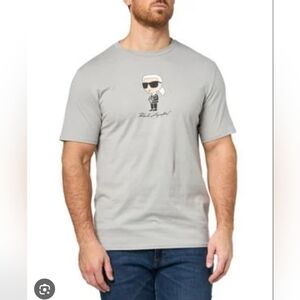Karl Lagerfeld Paris Men's Classic Karl Character T-shirt in grey Large
